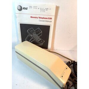 Vintage Att 530 Memory Corded Telephone 1990s Beige Retro